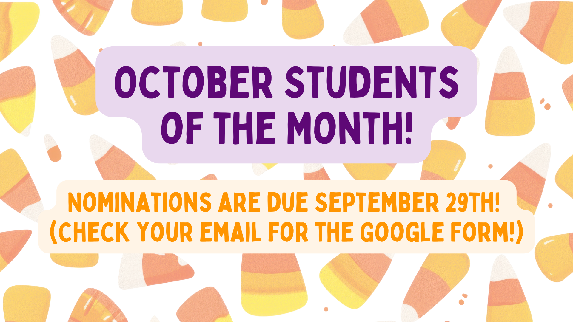 Nominate an SMS Student for October Students of the Month!